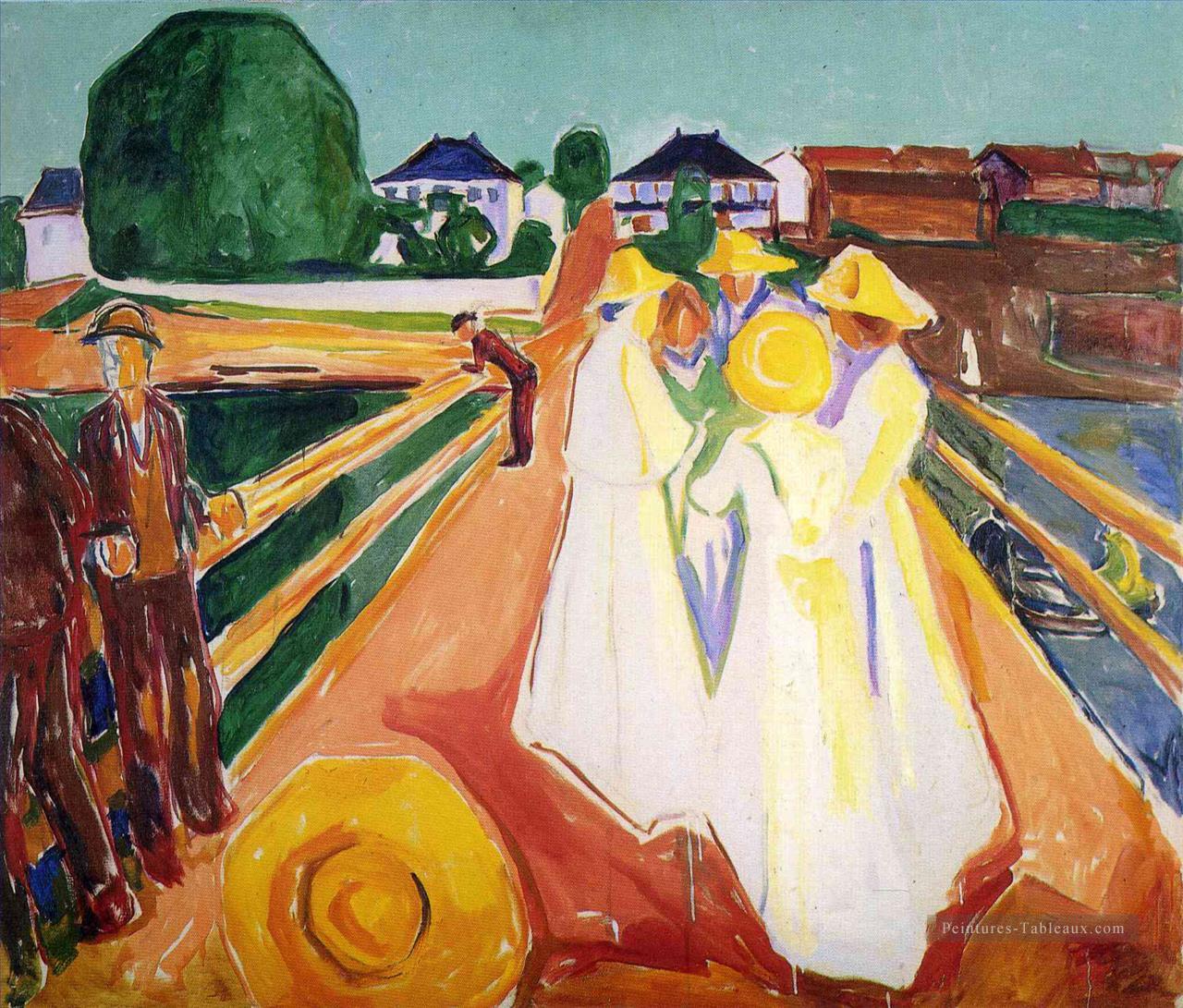 femmes sur le pont Edvard Munch Peintures à l'huile